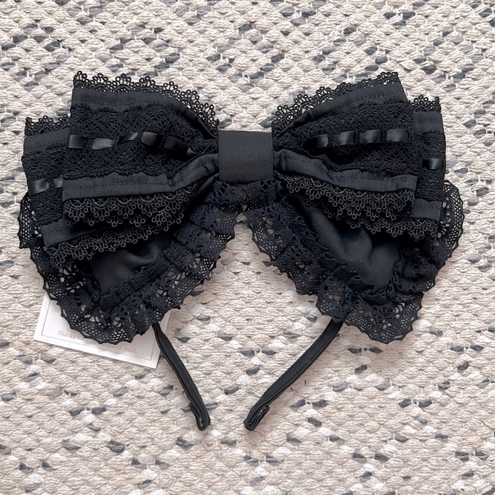 NWT Rococo Classic Lolita HeadBow Black x Black